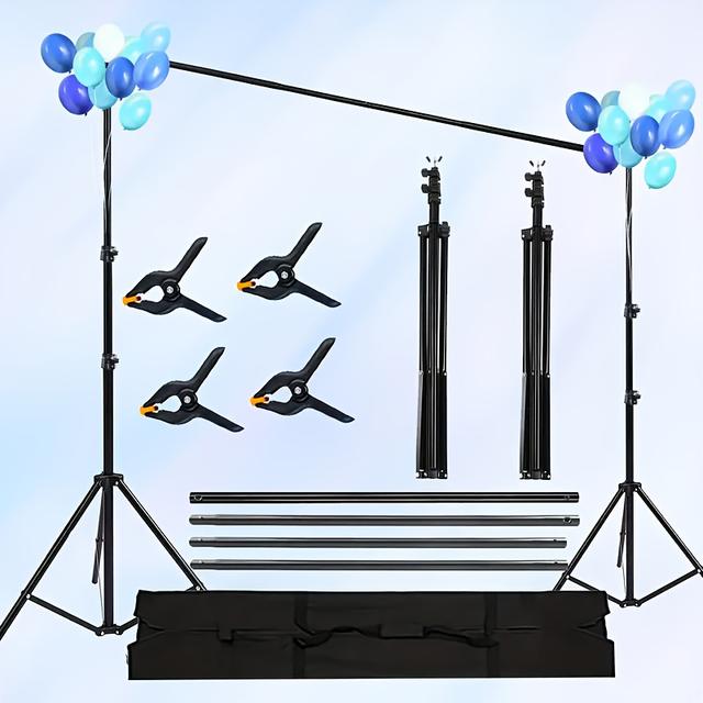 TEMU Heavy Duty Party Decoration Stand, 200 * 200cm, Adjustable Stand With Clip, Pole, Storage Bag, Party And Wedding Event Decoration, Photography Studio