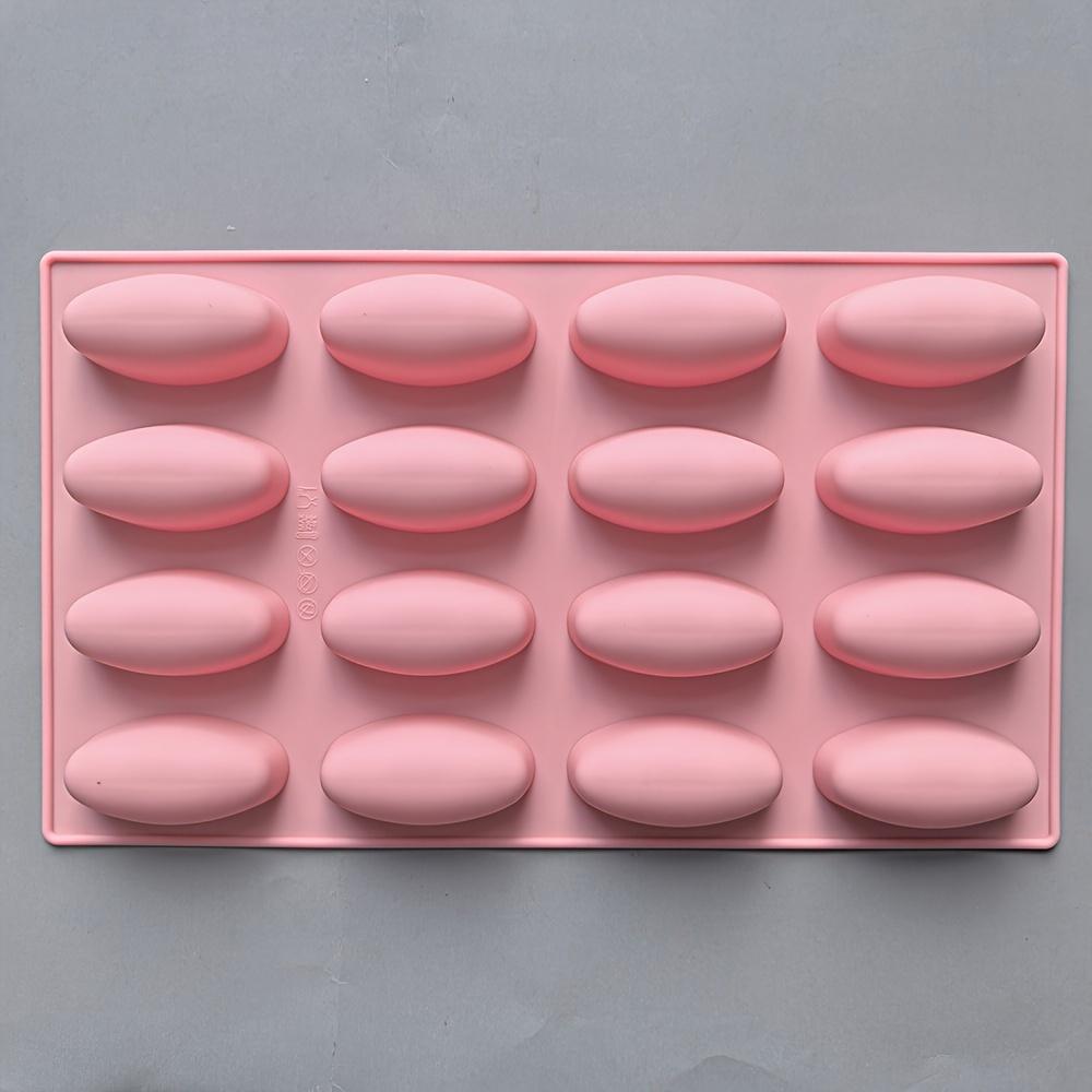 TEMU 1pc Random Color 16-cavity Silicone Oval Cake Candy Chocolate Mold, Kitchen Handmade Baking Tool