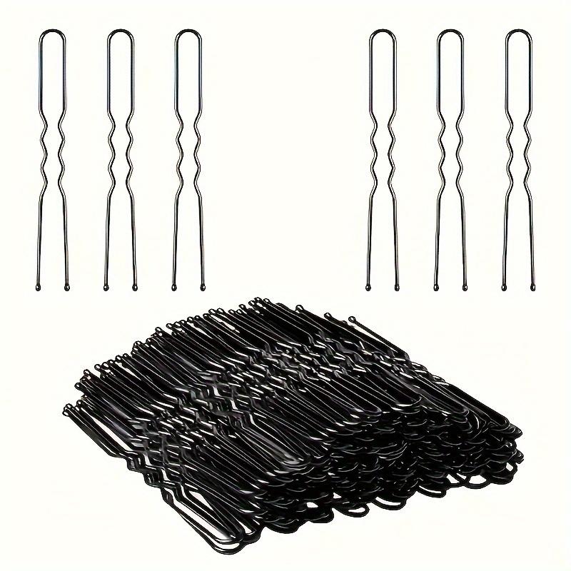 TEMU 42pcs Black U-shaped Hairpins Women Solid Color Straight Hairpin Hair Additions Party Headdress Additions Suitable For Women's Ballet Bun Ponytail Holder