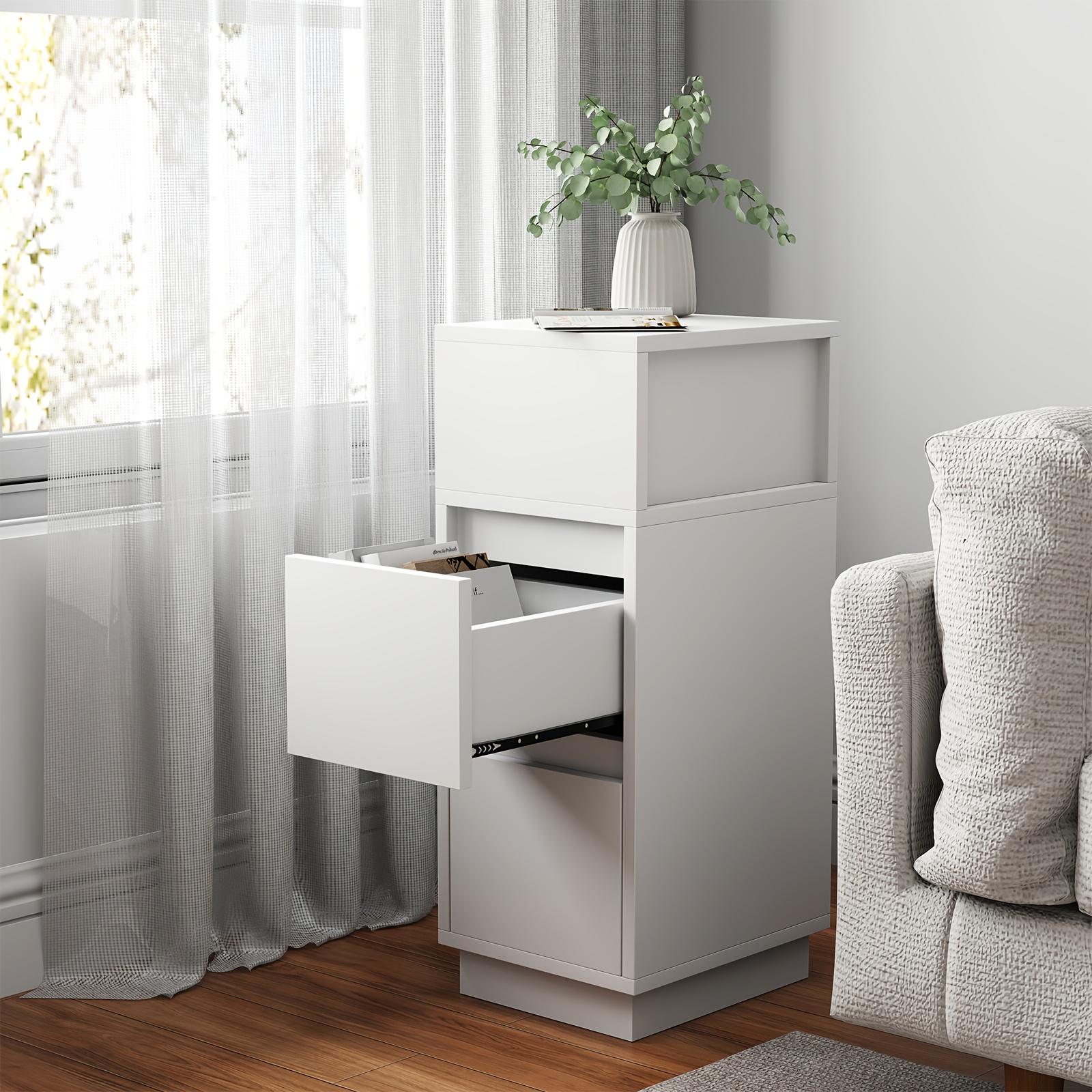 TEMU A Bedside Table Featuring 2 Drawers And 1 Open Compartment, Which Positioned To The Left Or Right, Suitable For A Bedroom Or Living Room, In A End