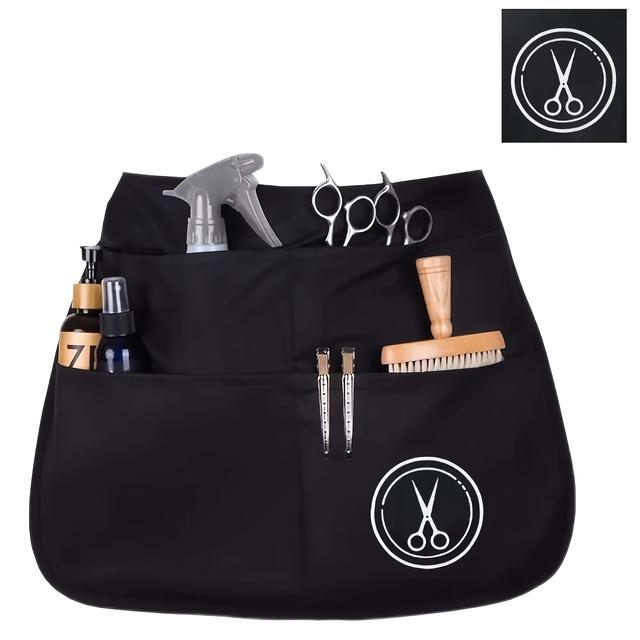 TEMU A Barber Apron Featuring Scissor Designs, Equipped With Multiple Pockets For Tools, Suitable For Hair Salons, Nail Art, Makeup, Gardening, Home Cleaning, And More