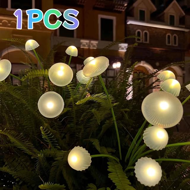 TEMU مصباح فطر يعمل بالطاقة الشمسية بستة رؤوس، مصباح على شكل البحر مع تبديل تلقائي استشعار الضوء، ديكور إبداعي للممرات الخارجية والحدائق، مناسب لحفلات الزفاف وعيد الميلاد وهالوين وغيرها من المناسبات