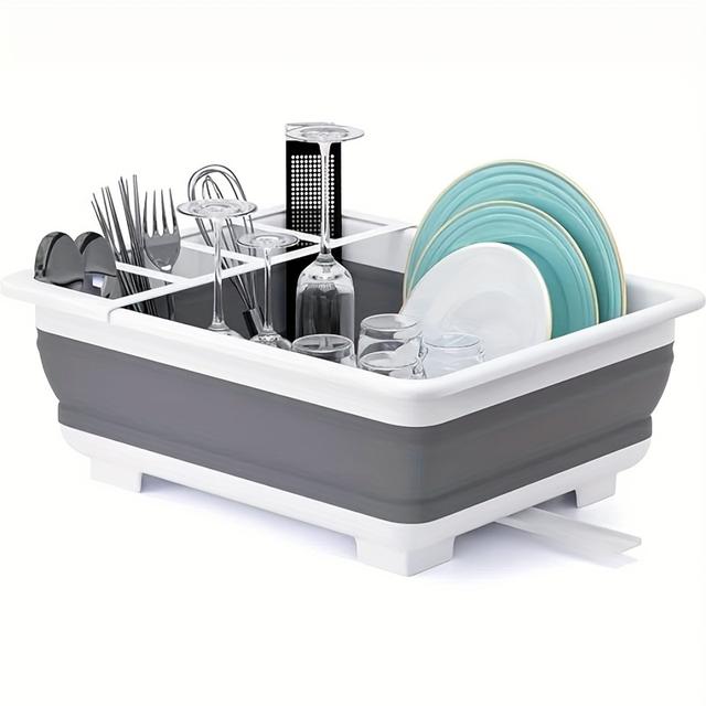 TEMU Collapsible Cutlery Drying Rack, Portable Kitchen Storage Tray For Rv Camping Trips, Space-saving Storage Shelf