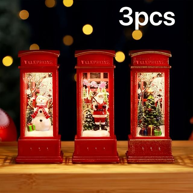 TEMU 1/3pc Christmas Phone Box Decorations Christmas Eve Santa Claus, Snowman Christmas Tree Decorations Decorate Christmas Gifts, Cabinet Fireplace Ornaments