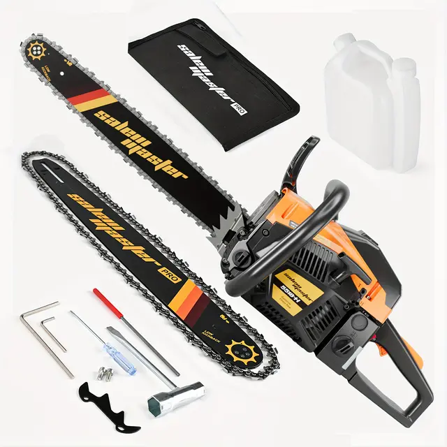 TEMU 20-inch Gasoline Chainsaw, Wireless Handheld Saw, Used For Cutting Trees, Wood, , Gardens, Pastures And Forests - Saw Set