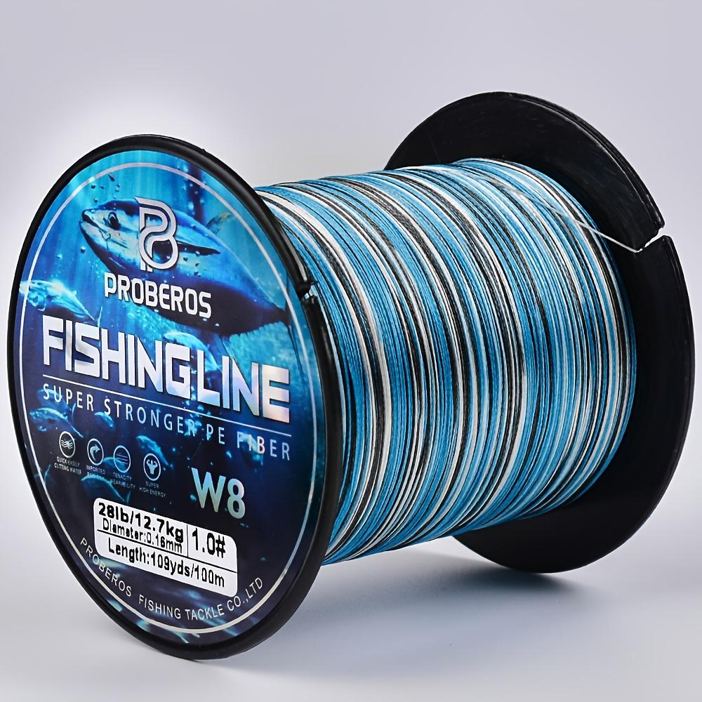 TEMU 1pc 8-strand Multifilament Pe Braided Line, Camo 20-106lb 109yds Fishing Line For Smooth Long Casting