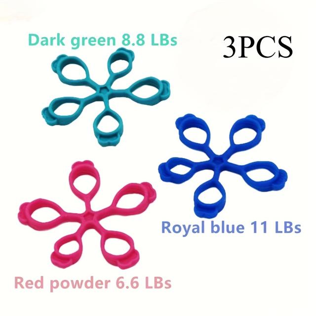 TEMU 3pcs Hand Resistance Bands Hand Extensor Exerciser Finger Grip Strengthener Strength Trainer Gripper Set, Finger Resistance Bands Finger Grip Exerciser Strengtheners Trainer