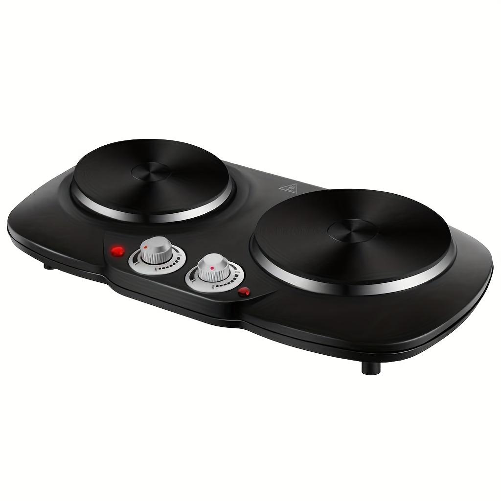 TEMU 1500w+1000w Double Electric Hot Plate - Portable Induction Cooktop With 2 Burners, Adjustable Thermostat & Protection - Upgraded Tabletop Cooking Hob For Home & Kitchen Use