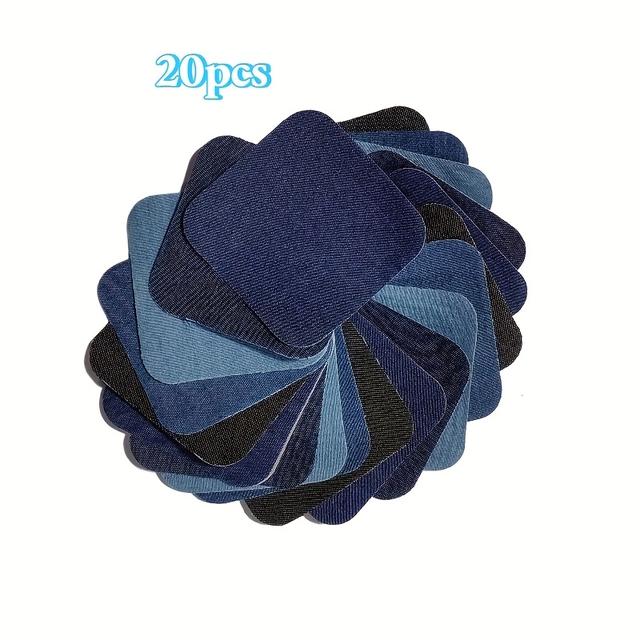 TEMU 10/20- Patch Stickers, Suitable For Shades Of Blue Jeans And Clothing, High-quality Elastic Fabric Iron-on Repair Patch Set