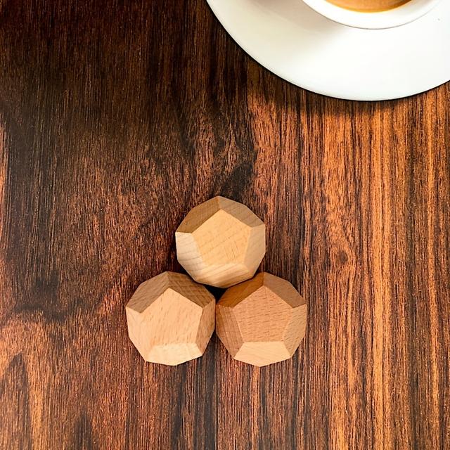 TEMU 1pc/3pcs D30 (30mm) 12 Sided Wood Dice Blank Large - Board Games, Teaching And Diy Gift