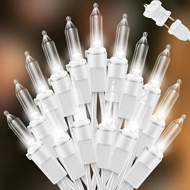 TEMU 100 Led Mini String Lights - 21.6ft Warm White -in Indoor Lights With, Expandable Up To 4500 (), For Christmas Tree, Wedding, Party, Home & Holiday Decorations ( & Fuses Included)