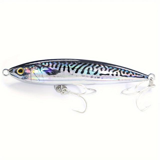 TEMU B&u Abs Material Sinking Fishing Lure With 3d Print, Topwater Pencil, Artificial Saltwater Gt Fishing Bait, 1pc (150mm/69.2g)