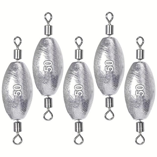 TEMU 5pcs Olive Lead Sinkers For Fishing, Design, Swivel Olive Lead Weights