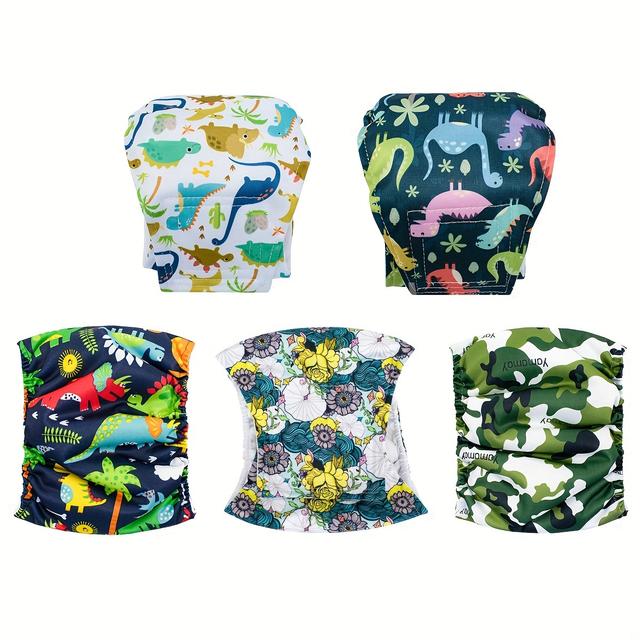 TEMU 5 Sets Of Washable Male Dog Diapers Designed For High Absorption, Suitable For Small, Medium, And Large Male Dogs