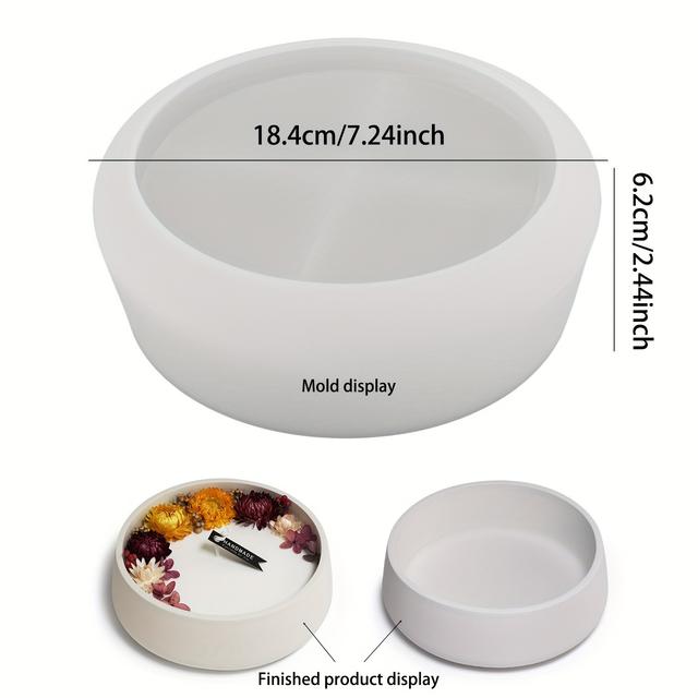 TEMU 1pc Clay Mold, Cement, Plaster, Scented Candle Cups, Storage Bowls, Storage Trays, Scented Candle Containers, Diy Silicone Molds.