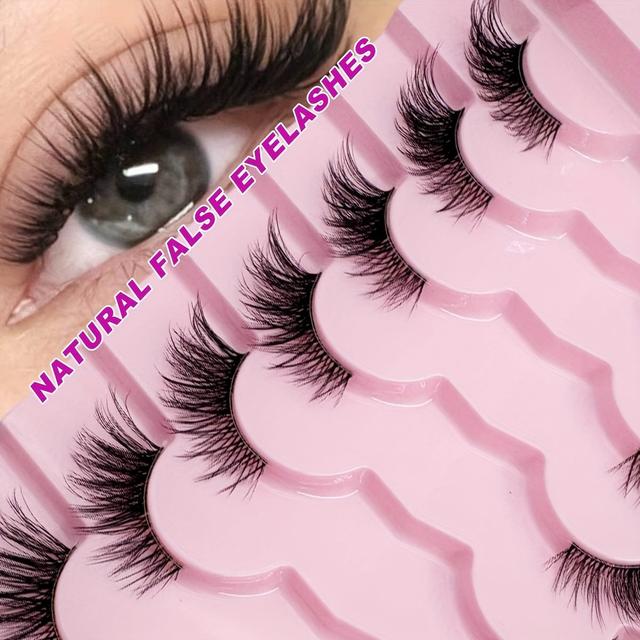 TEMU 7 Pairs Cross Crisscross False Eyelashes, Half Lash Extensions For Natural Makeup, Daily Wear, Halloween, Christmas, Dates & Party