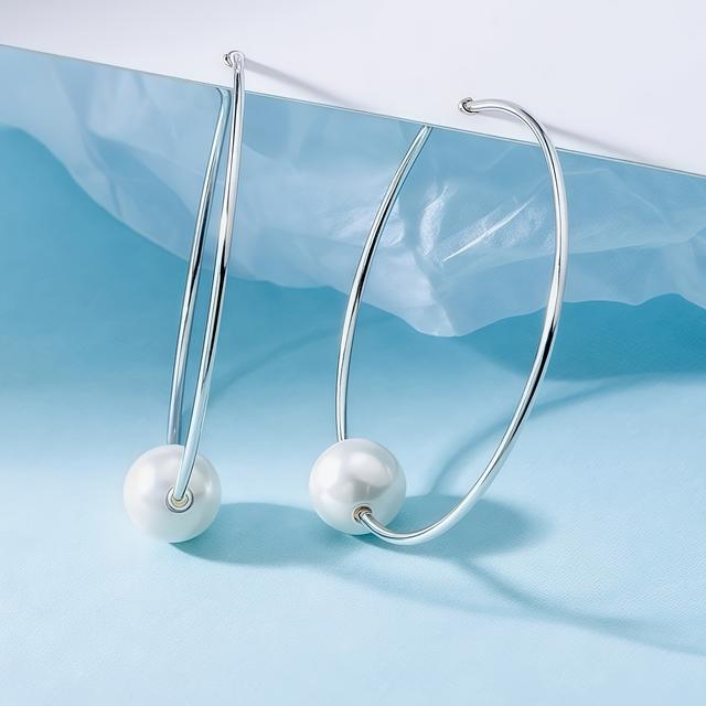 TEMU 패셔너블 저자극성 스테인리스 스틸 후프 귀걸이, 정밀한 제작, 편안한 착용감, 간편하면서도 우아함, 일상복 또는 파티에 적합