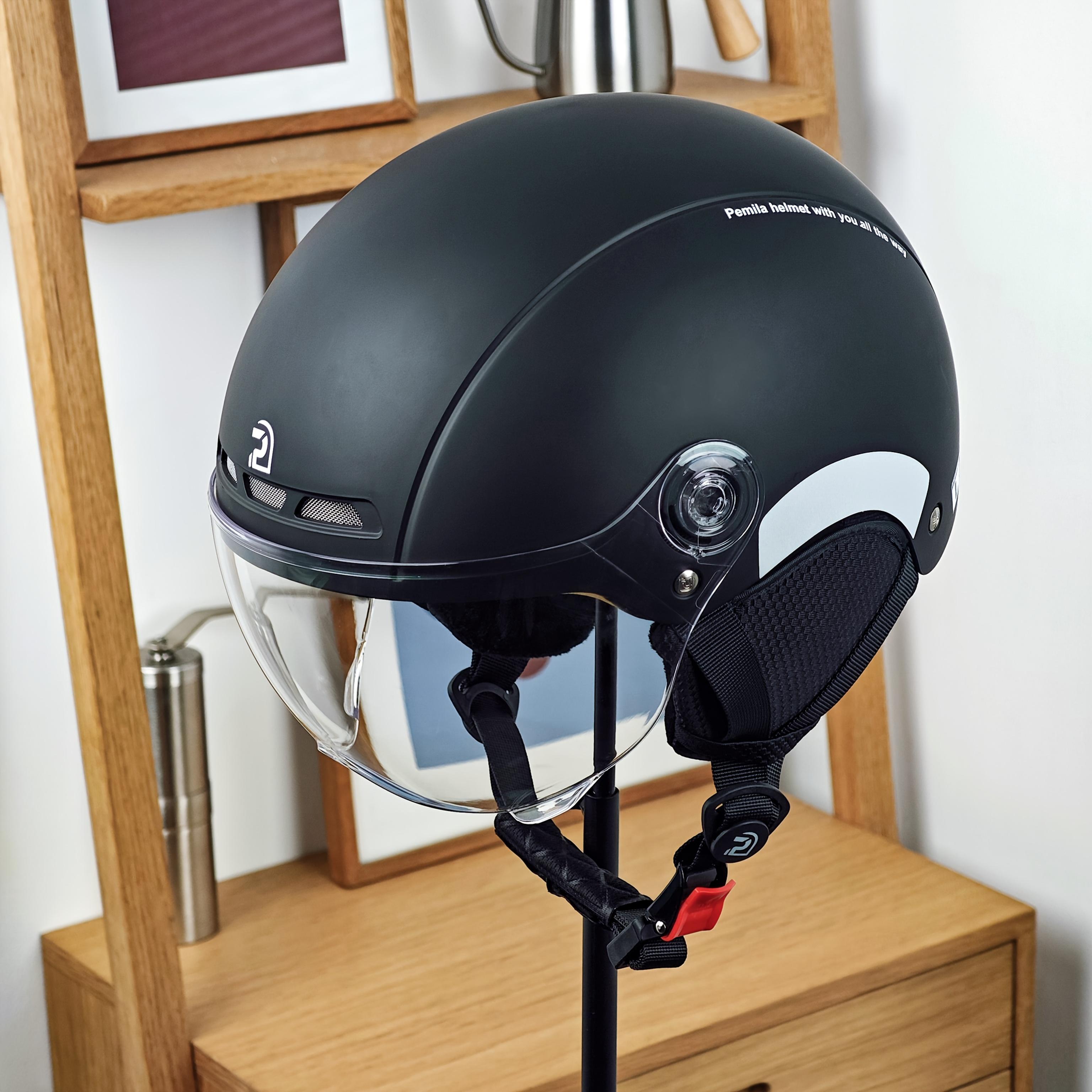 TEMU Pemila City Commuting Safety Cycling Helmet Features An Abs Shell And Eps Cushioning Layer For . It Has An Adjustable Head , Multi-angle Windproof Goggles, Metal Insect-proof Ventilation Holes