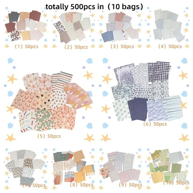 TEMU 500개입 귀엽고 다채롭고 로맨틱한 공예 용지, 수제 아이템, 불렛 저널, 플래너 등 창작 프로젝트용, 10개 봉투로 포장|일기장