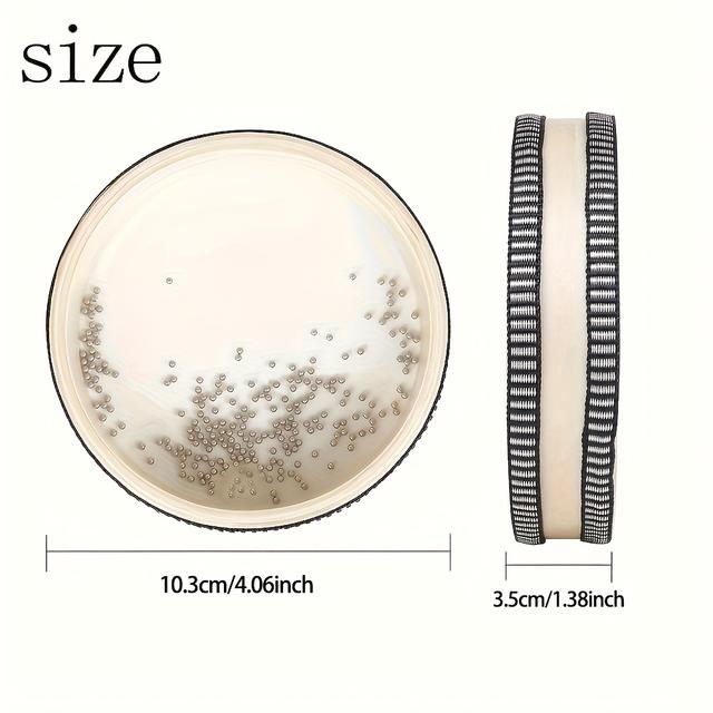 TEMU Hand Drum With Ocean Wave Beads - For Education And Rhythm, Featuring Vibrant Beads And Straps, Easy To Carry For Home, School, Or On The Go