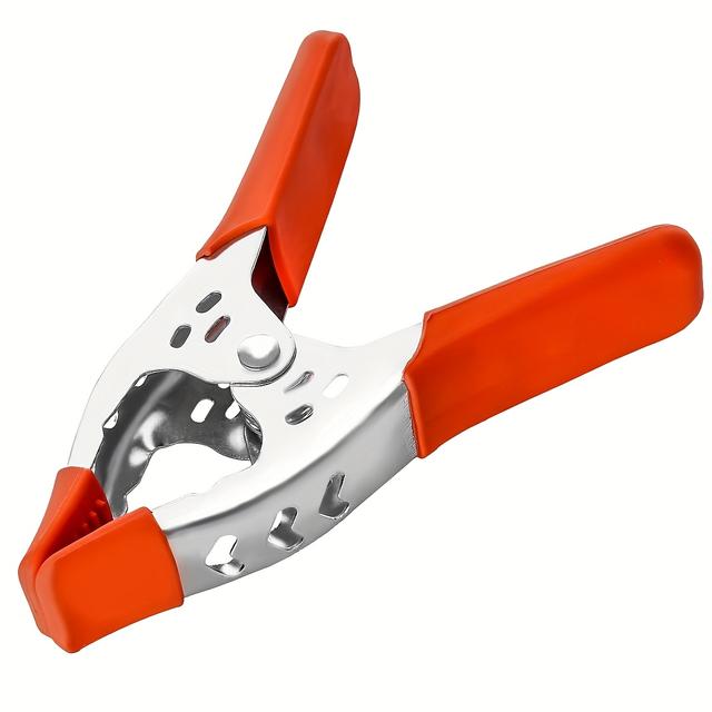 TEMU 6- Piece 6" Inch Spring Clamp, Heavy Duty Spring Metal Spring Clamps, 2.5" - Inch Jaw Opening, Nickel-plated Steel & Non-slip Plastic Covers - Ergonomic For Carpentry, Home Diy, Industrial Clamps