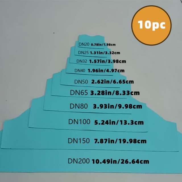 TEMU 10ks sada přesných řezacích šablon pro trubky, kovové a instalace potrubí, speciálně navrženo pro instalatéry, přesně tvarované obrysové formy, dostupné ve 4 sezónách a zemích