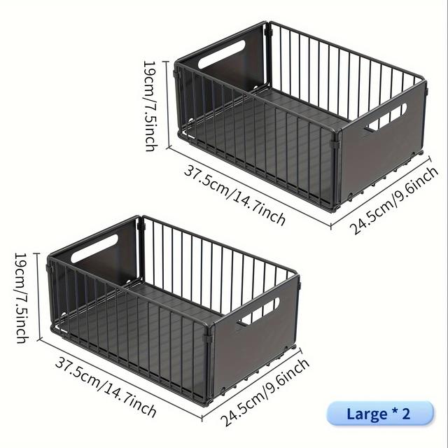 TEMU 헤비듀티 메탈 캐비닛 오거나이저 - 주방 & 욕실용 펀치 없는 풀아웃 수납 랙, 다기능 바스켓, 1개/2개 세트