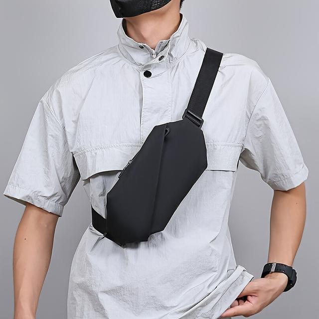 TEMU New Casual Men's Wholesale Single-shoulder Bag, Outdoor Sports Chest Bag, Men's Pu Business Travel Crossbody Bag