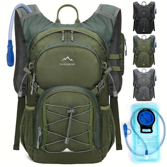 TEMU RAINSMORE Hydrationsrucksack mit Wasserblase, 18L Leichter Wander-Rucksack für Frauen & Männer, Kleiner Isolierter Trinkbeutel für Wandern, Laufen, Radfahren, Schwarz