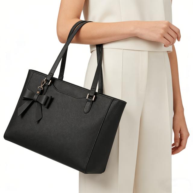 TEMU RAINSMORE Damenhandtasche Tragetasche mit großem Fassungsvermögen, Damenhandtasche mit Reißverschluss, Schultertasche für Schule, Arbeit, Reisen, Einkaufen, Schwarz