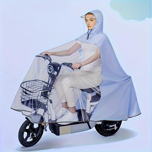 TEMU Capa de Chuva de Cobertura Total de Comprimento Longo para Bicicleta Elétrica e Bateria, Novo Estilo Duplo