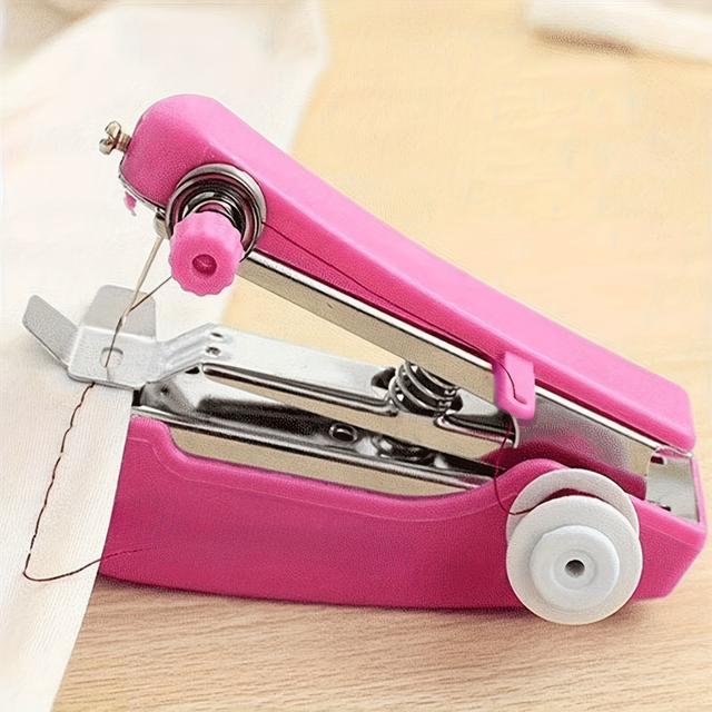 TEMU 1 Pink Mini Manual Sewing Machine - Portable Thread Insertion Tool For Quick Repairs And Small Projects, Creative Sewing Accessories