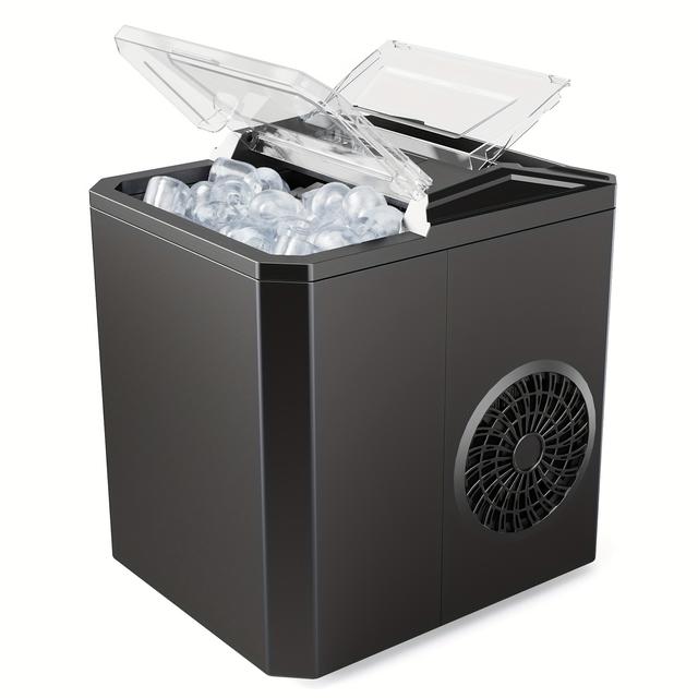 TEMU Countertop Ice Maker With Ice Shovel, Portable Ice Machine, 9 Bullet Ice Cubes In 6 Mins, 26.5lbs In 24hrs Self-cleaning With Handle, Basket For Home, Kitchen/party/camping/rv