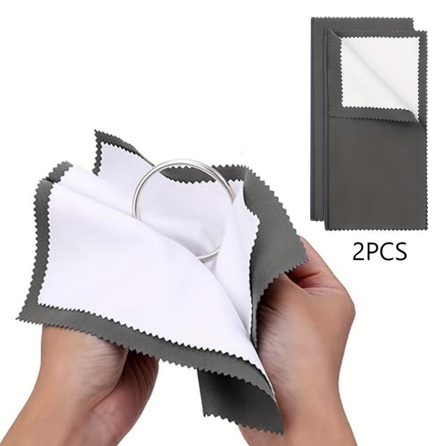 TEMU 2 Size Polishing Cloth Set For Golden Jewelry Care - Microfiber 5.9x7.8 Inch - Tarnish Remover - Travel-friendly Daily Use - Holiday Gift For Jewelry Lovers