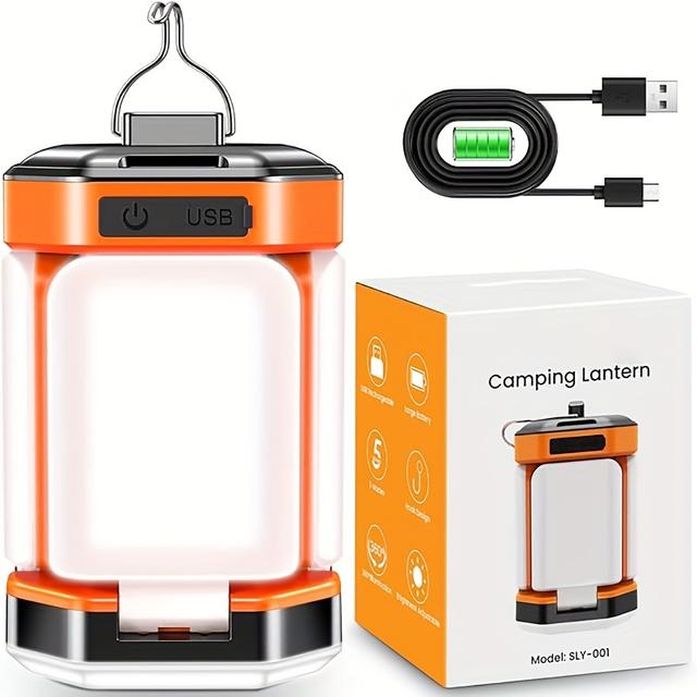 TEMU LED Straßen-Campinglampe, USB-aufladbar mit 3600mAh Akku, 5 Beleuchtungsmodi, Helligkeit einstellbar, Druckknopfsteuerung, 60 LED-Perlen, geeignet für Camping, Wandern, Angeln Outdoor-Notfälle