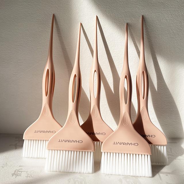 TEMU 5 Dye Brushes, Pointed Tail Brushes, Soft Bristle Tools For Dyeing, Salon-specific Straight Brushes, And Hair Combs.