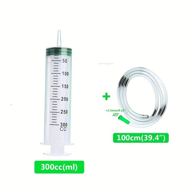 TEMU Multifunkční stříkačka 100ml–550ml s hadicí a pumpou, velká kapacita, omyvatelná injekční pomůcka pro krmení zvířat, olej, lepidlo a tekutiny – délka hadice 100cm