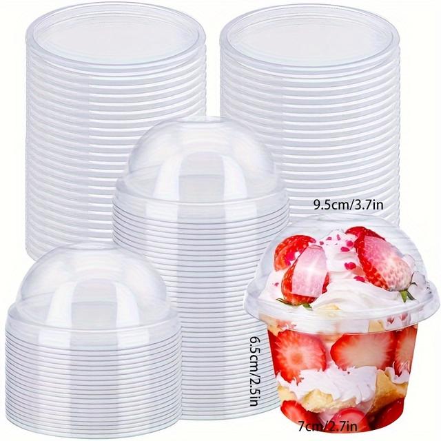 TEMU 40pcs Crystal Clear Plastic Cups - Ideal For Desserts, Parfaits, Ice Cream & Cupcakes | Durable Pet Material | Parties & Gatherings
