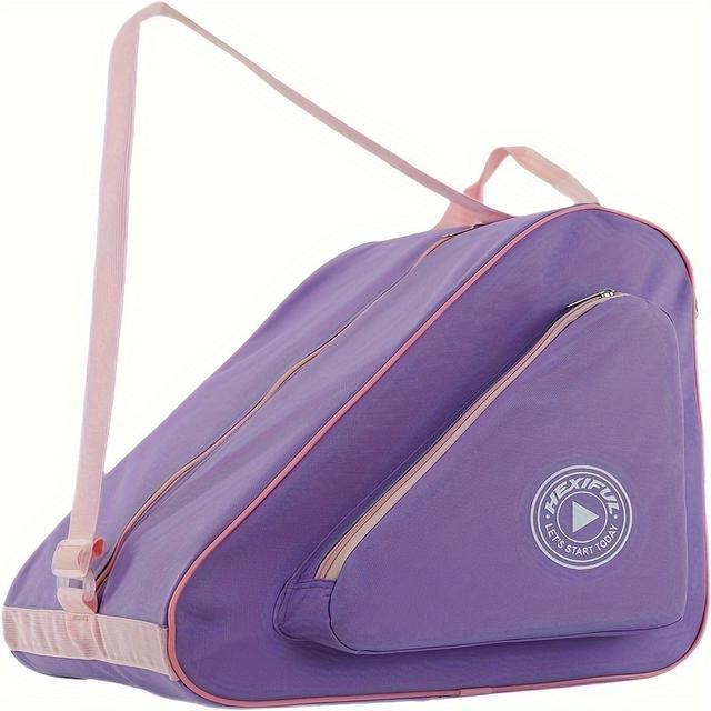 TEMU Skating Bag, Oxford Cloth Skating Bag With Shoulder And Top Handle, Suitable For Women, Men, And Adults, Adjustable Shoulder Strap, Purple