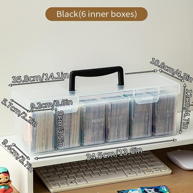 TEMU Contemporary Plastic Lidded Storage Box With - Non-waterproof Rectangular Organizing Bin With Stacking For Desktop Card Sorting, Large Capacity, Lidded Storage Bins For Home Organization