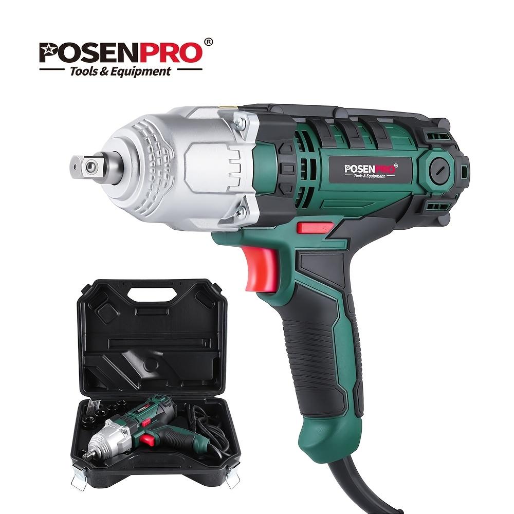 TEMU Llave de Impacto Eléctrica de 550W, Torque 500Nm, 1/2 , Cable de 2m, 4 Puntas y BMC, Herramienta de Reparación de Autos con Alimentación AC, Ideal como Regalo de Navidad