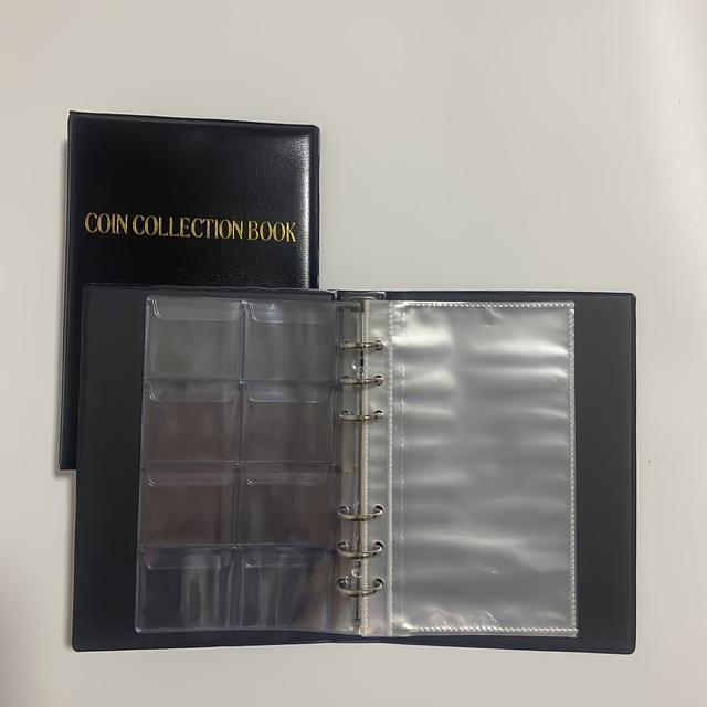 TEMU 1 álbum de almacenamiento de monedas y billetes de gran capacidad con cubierta protectora impermeable para insignias y sellos