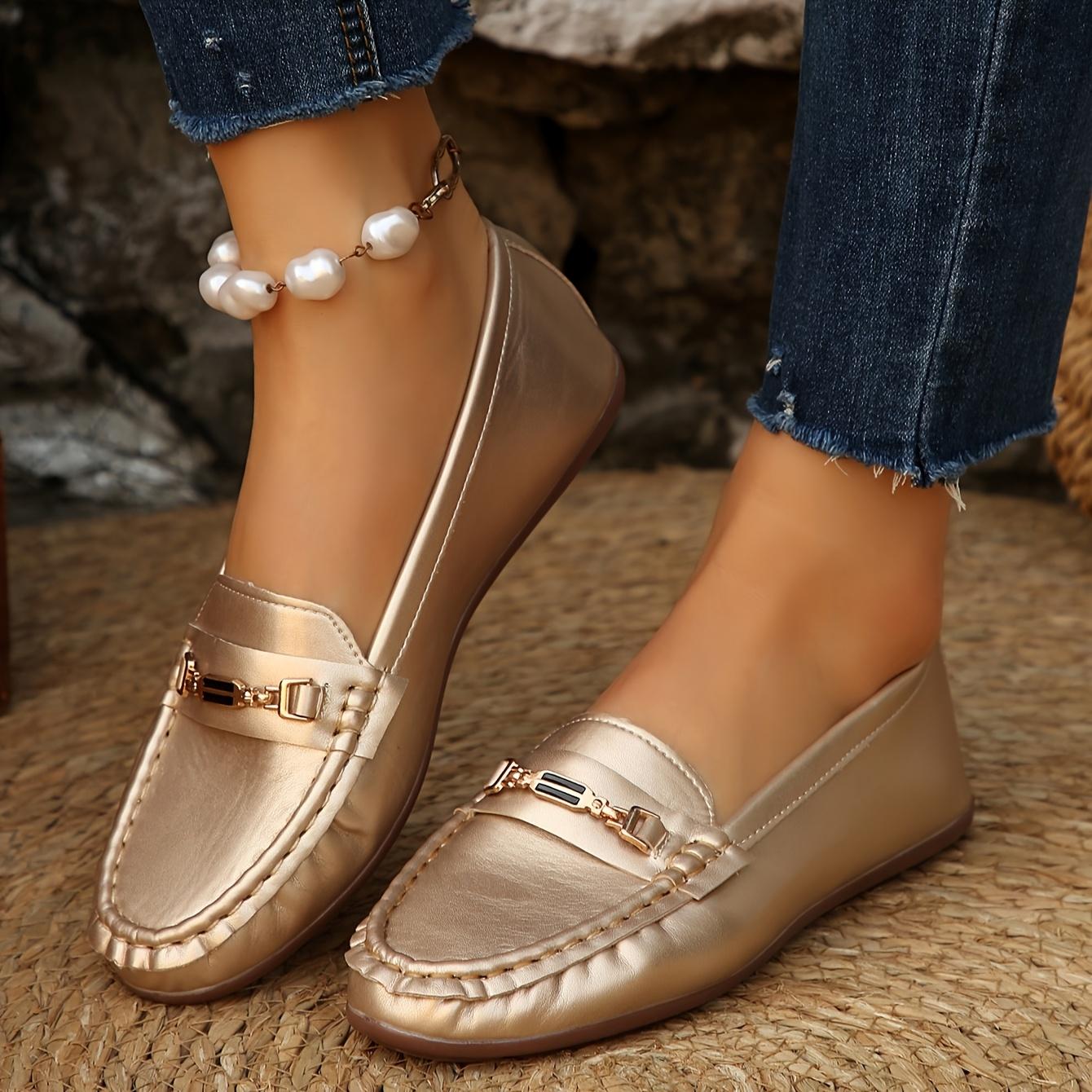 TEMU New Flat Shoes For Women In 2025, Soft-soled, Slip-on Loafers Made Of Genuine, Perfect For Mothers, In Larger Sizes