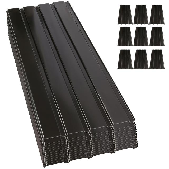 TEMU 24 Stück Wellblech-Metallprofile, 115 cm x = ² Dachplatten für Werkzeugschuppen – verzinkte Stahldachplatten, temporär abnehmbar