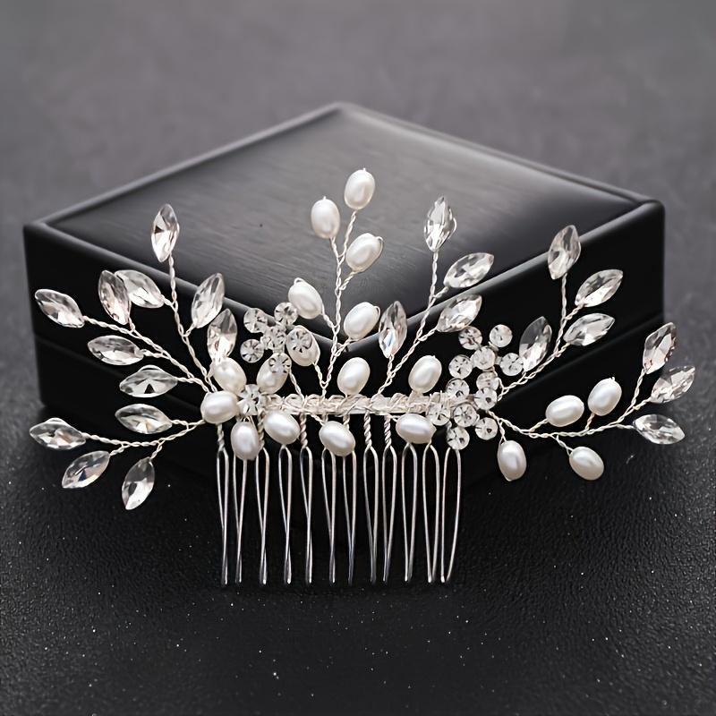 TEMU Trendy Hair Comb Hairpin For Women Rhinestone Hair Comb Bridal Wedding Hair Additions Jewelry Comb Hairpin