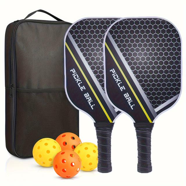 TEMU 1 Set Graphit Carbon Pickleball-Schläger Strandschläger PU-Griff Sport-Schläger Wabenkern