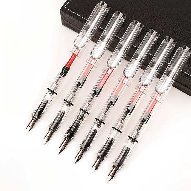 TEMU 6 Pen+50 Black Ink , Calligraphy Parallel Pen Art Flat Tip Tibetan Arabic Pen Writing Pen Gothic Alphabet Calligraphy Supplies