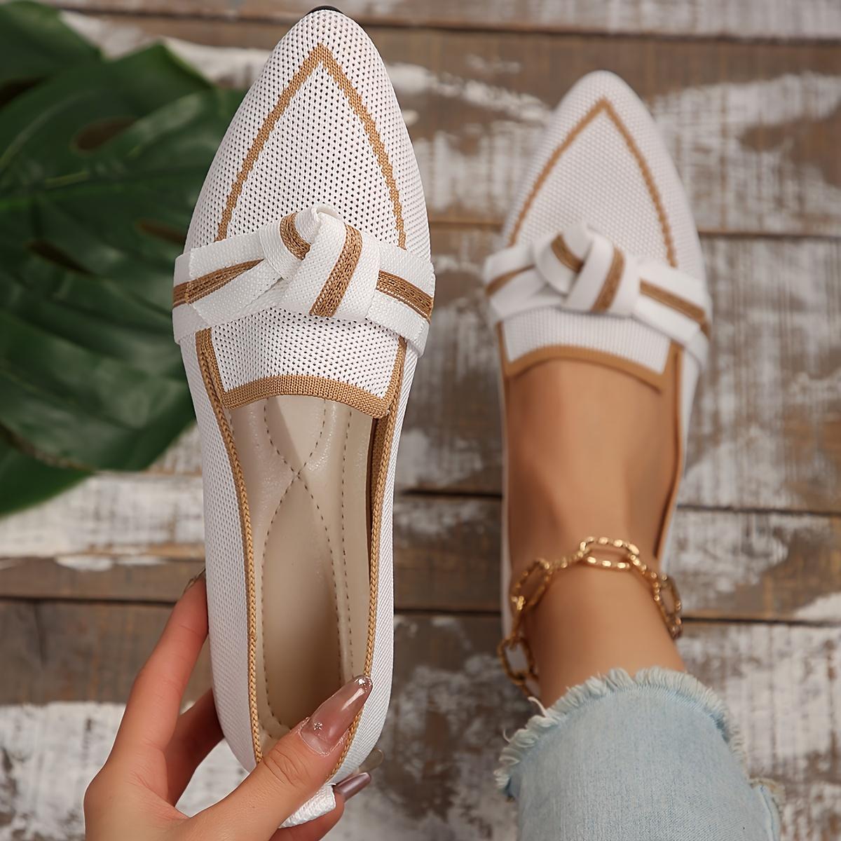 TEMU Women's Stylish Knitted Flats, Women Shoes