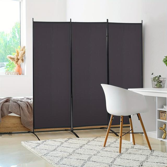 TEMU 3 Panel Room Divider, 6 Ft Double Hinged Folding Privacy Screen, Portable Freestanding Wall Divider For Home Office,