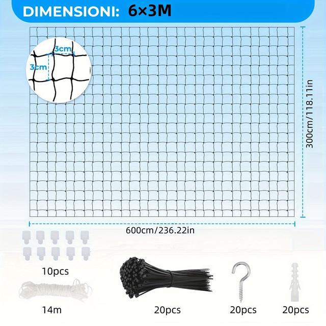 TEMU Black New Self-adhesive Cable Tie Cat Net, Balcony Fence Suitable For Pets Dogs Anti-fall Cat Net Balcony And Window Courtyard Christmas Gifts For